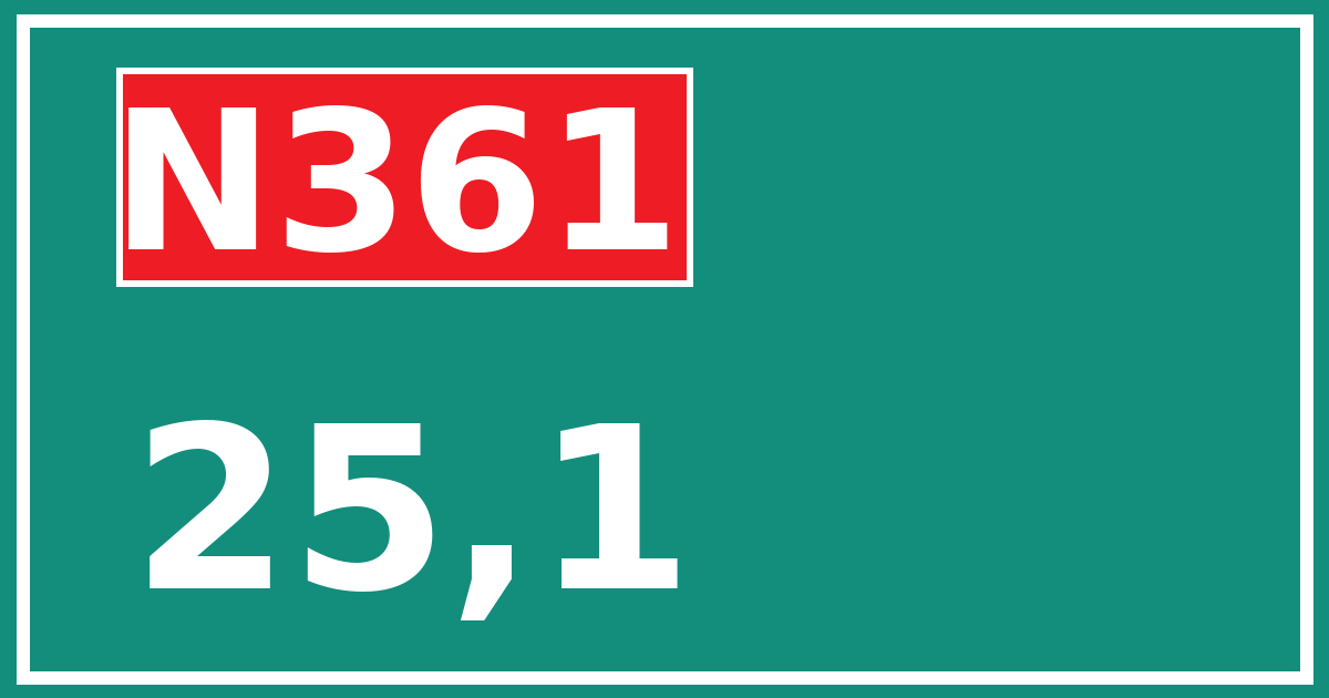 Hectometerbord N361 25,1