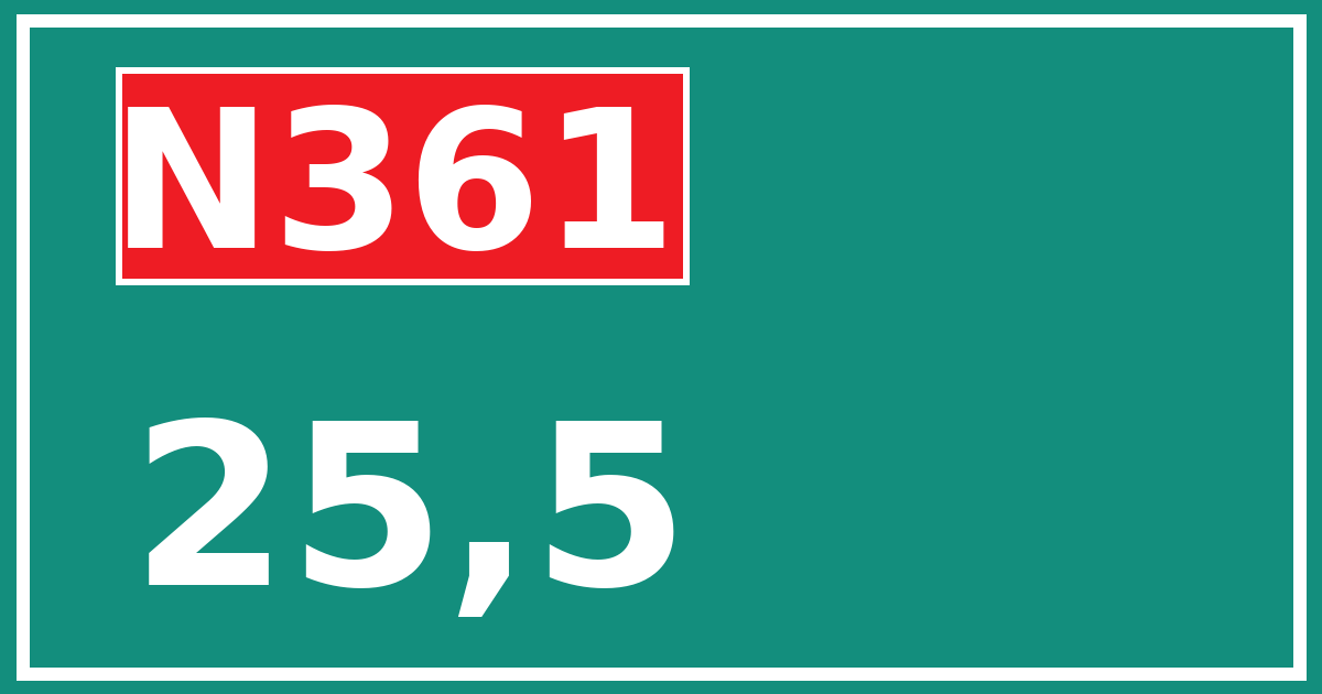Hectometerbord N361 25,5