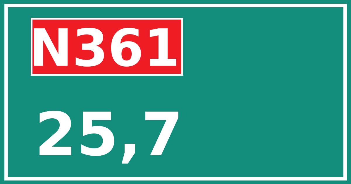 Hectometerbord N361 25,7