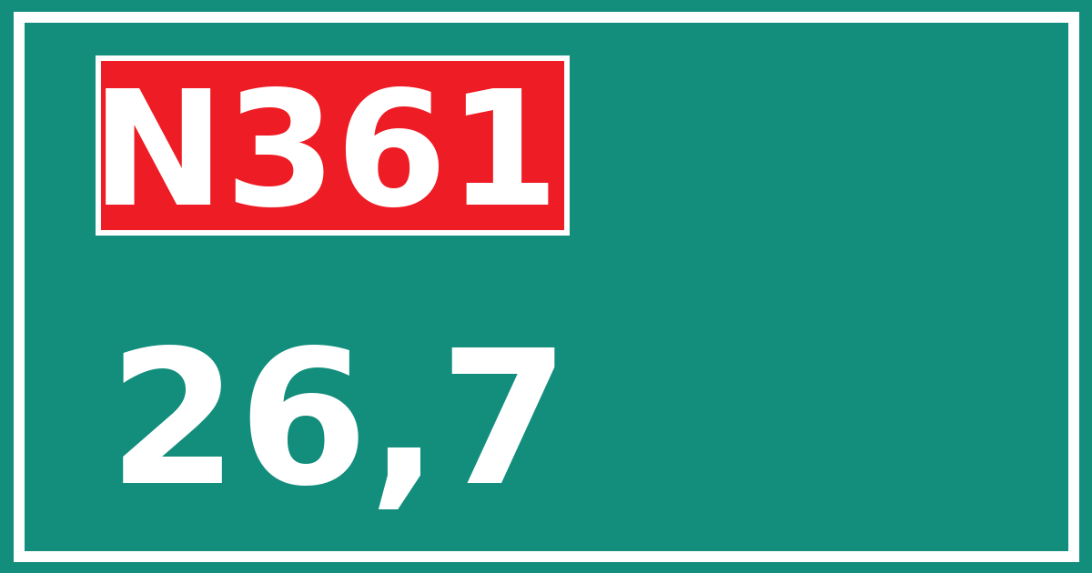 Hectometerbord N361 26,7