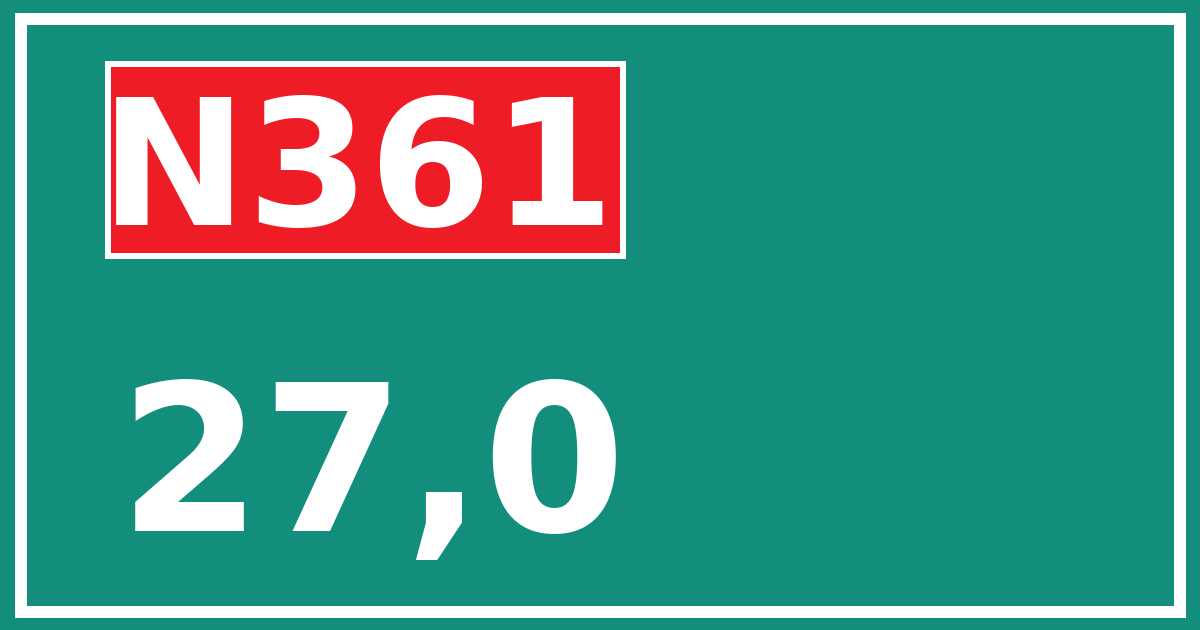 Hectometerbord N361 27,0