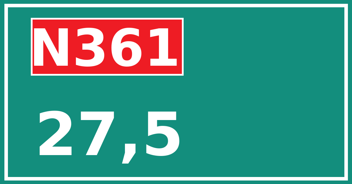 Hectometerbord N361 27,5