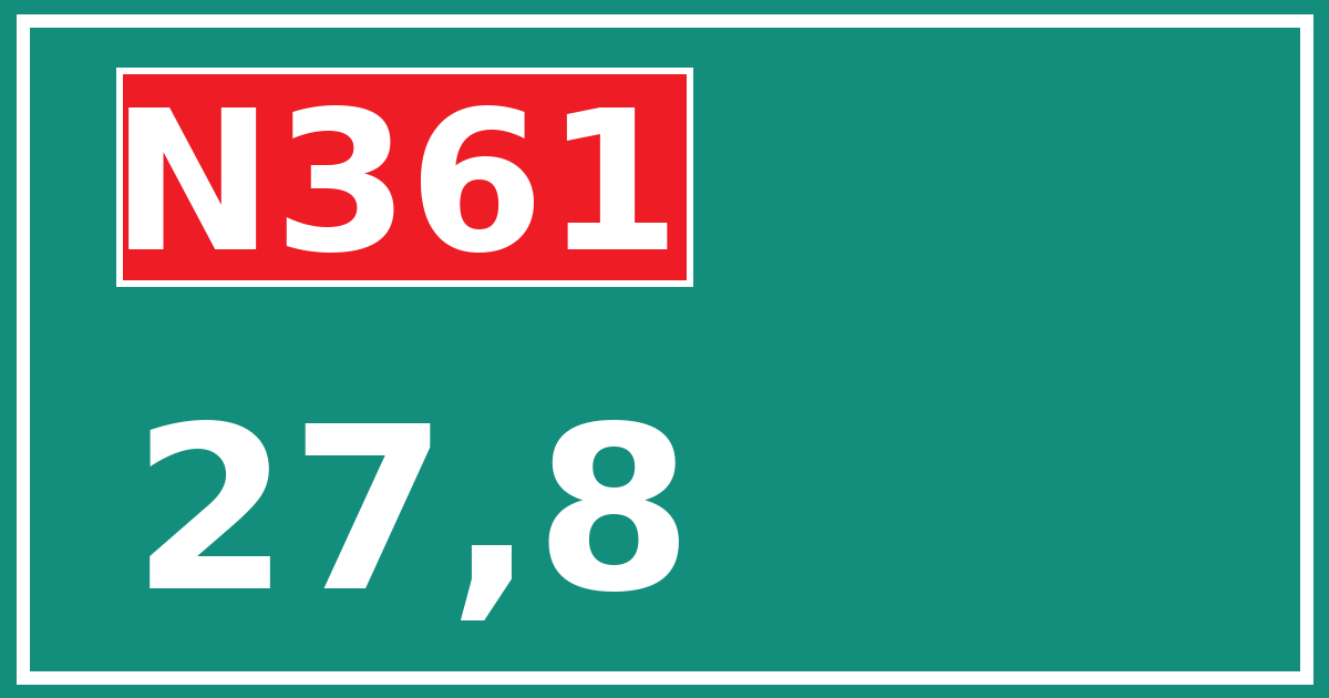 Hectometerbord N361 27,8