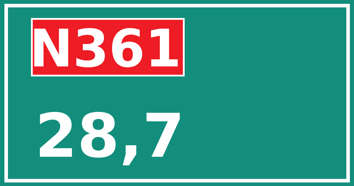 Hectometerbord N361 28,7
