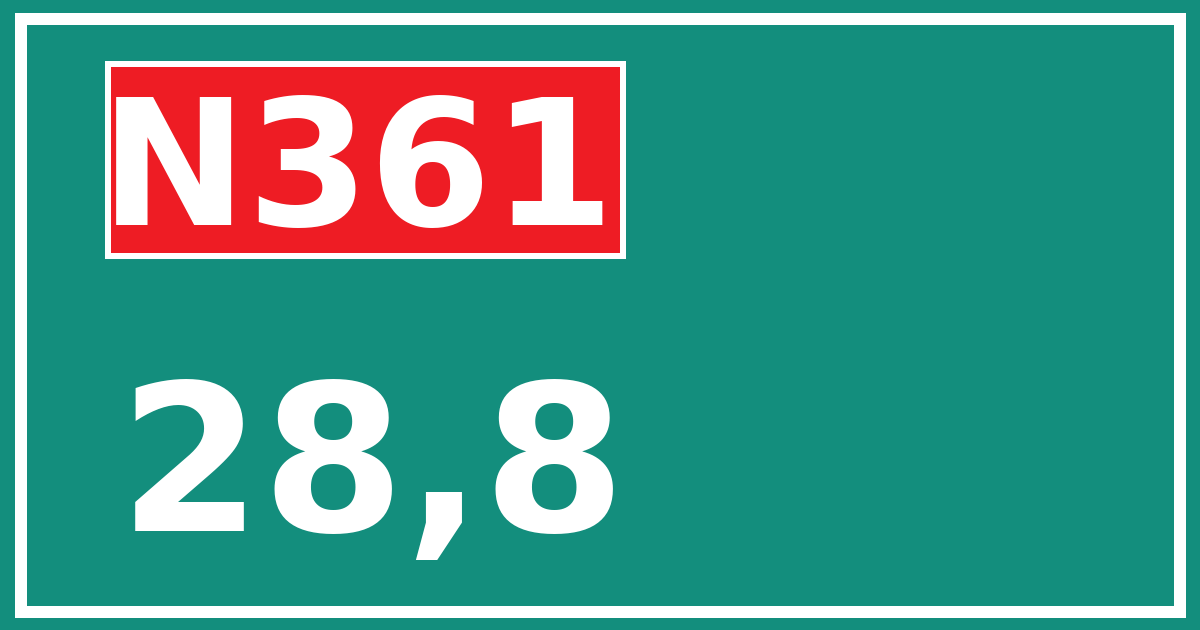 Hectometerbord N361 28,8