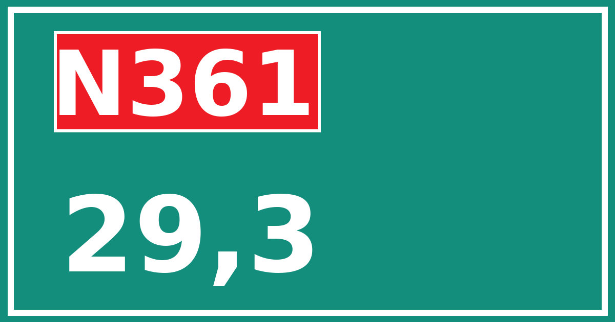 Hectometerbord N361 29,3
