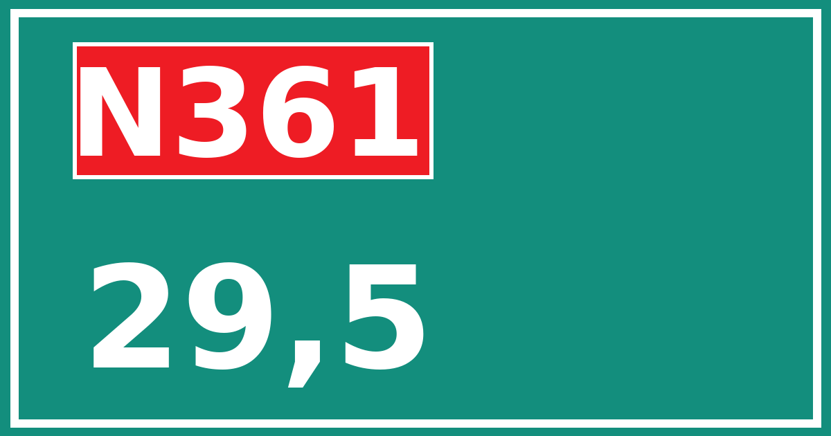 Hectometerbord N361 29,5