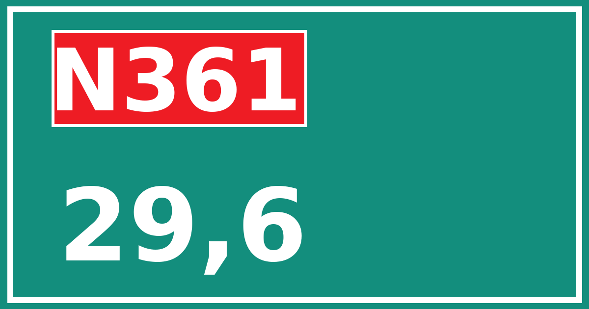 Hectometerbord N361 29,6