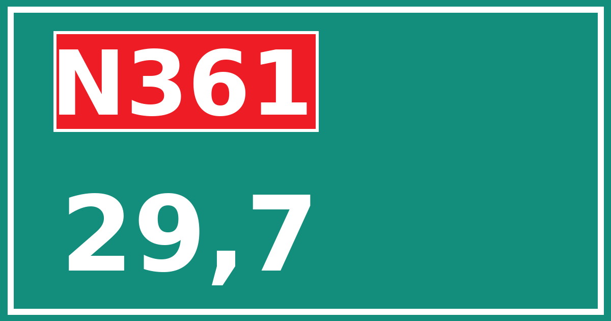 Hectometerbord N361 29,7