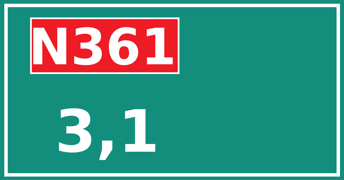 Hectometerbord N361 3,1