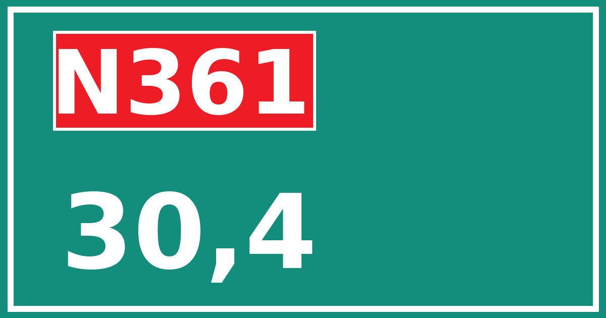 Hectometerbord N361 30,4