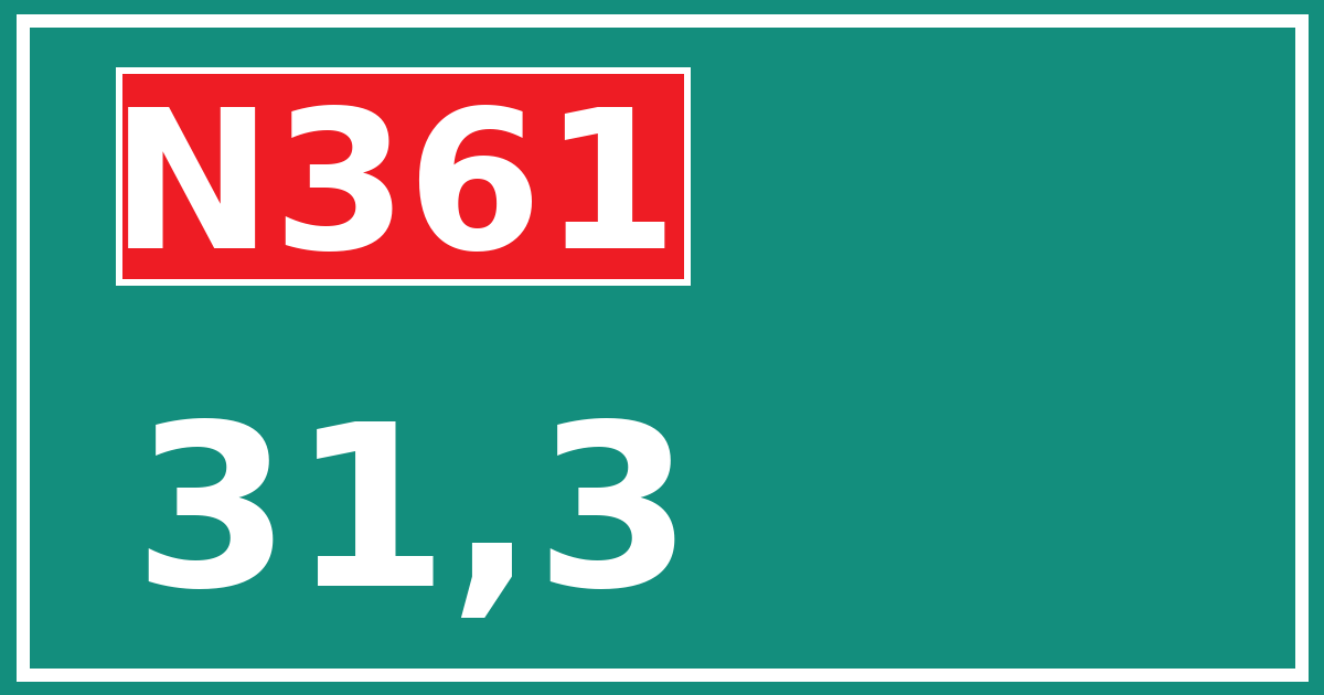 Hectometerbord N361 31,3