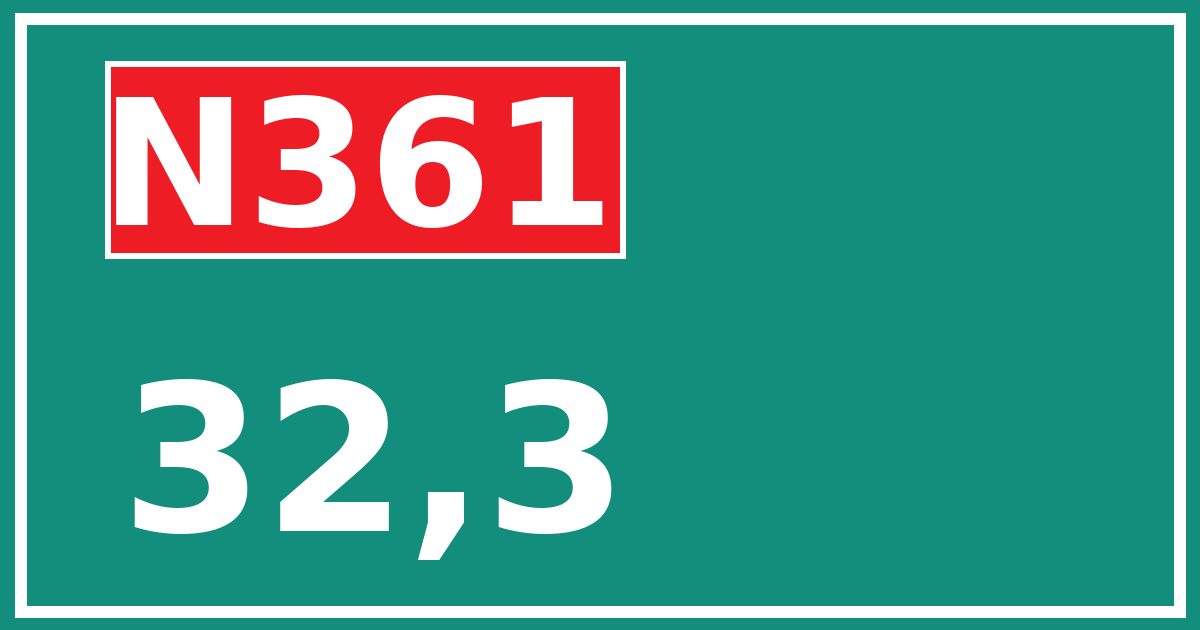Hectometerbord N361 32,3