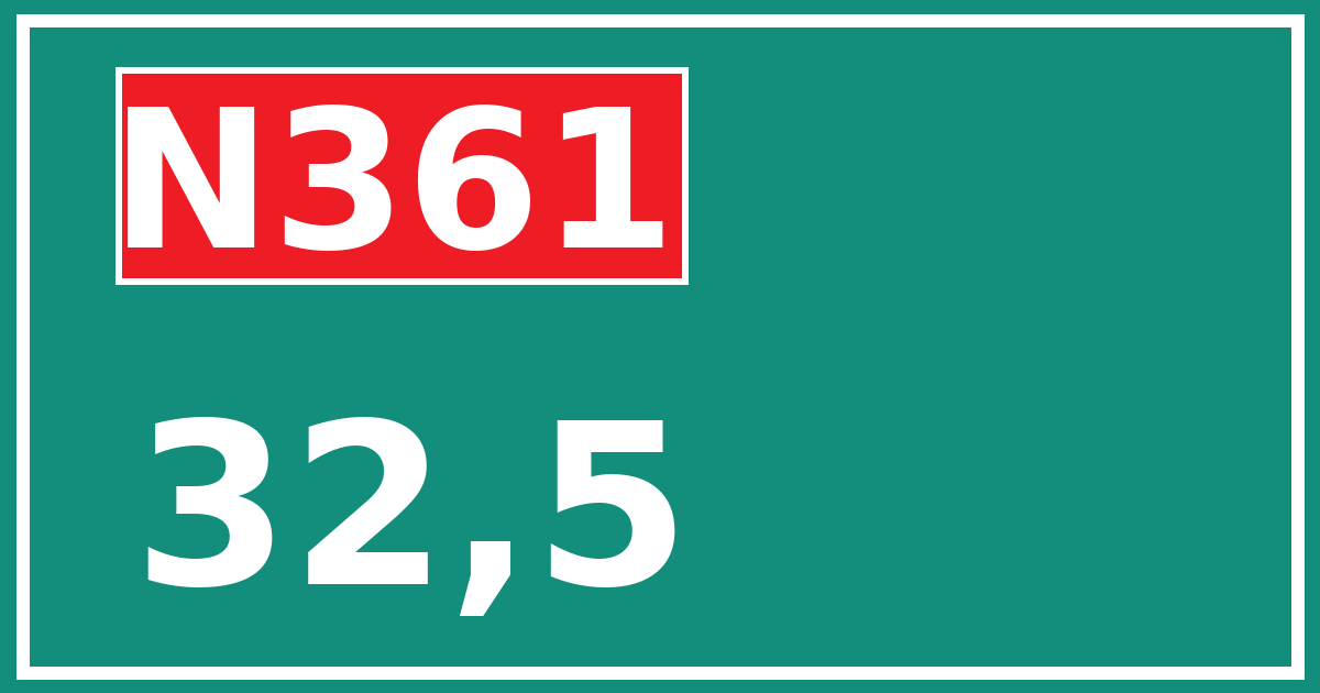 Hectometerbord N361 32,5