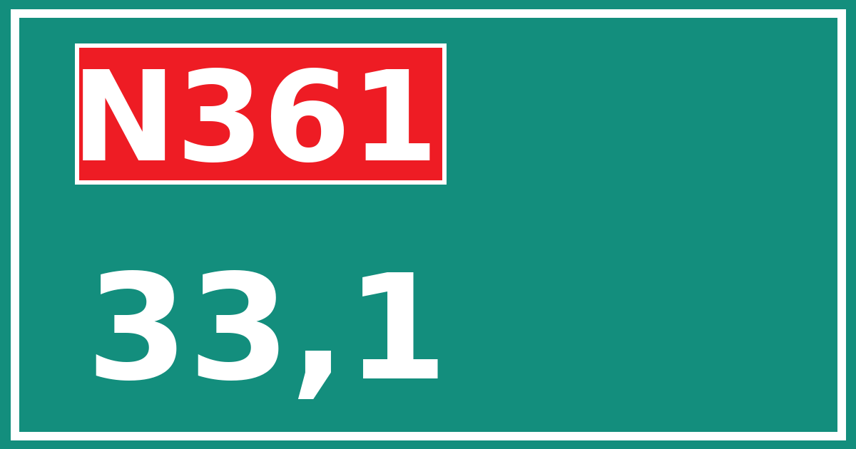Hectometerbord N361 33,1