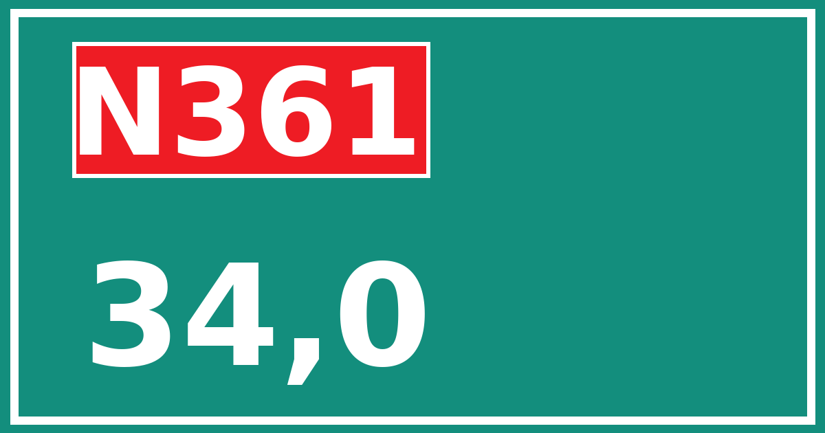 Hectometerbord N361 34,0