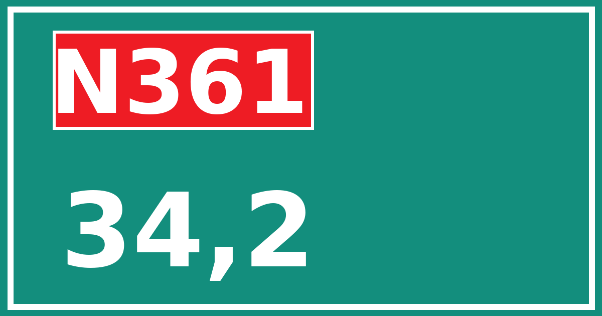 Hectometerbord N361 34,2