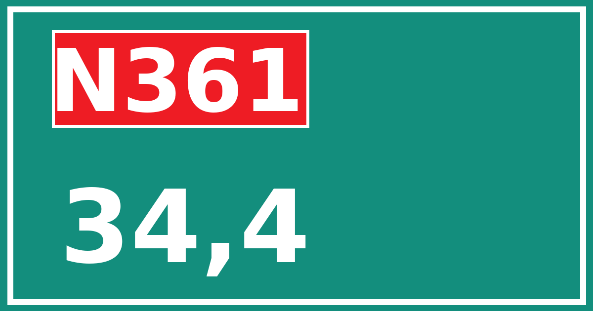 Hectometerbord N361 34,4