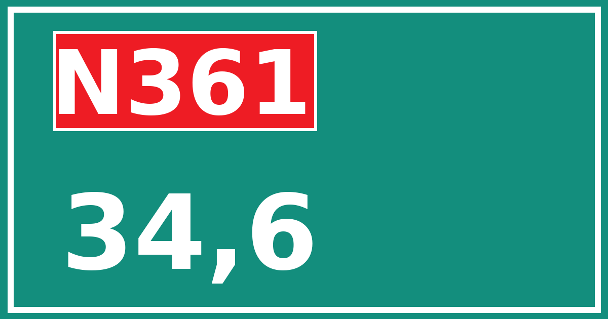 Hectometerbord N361 34,6