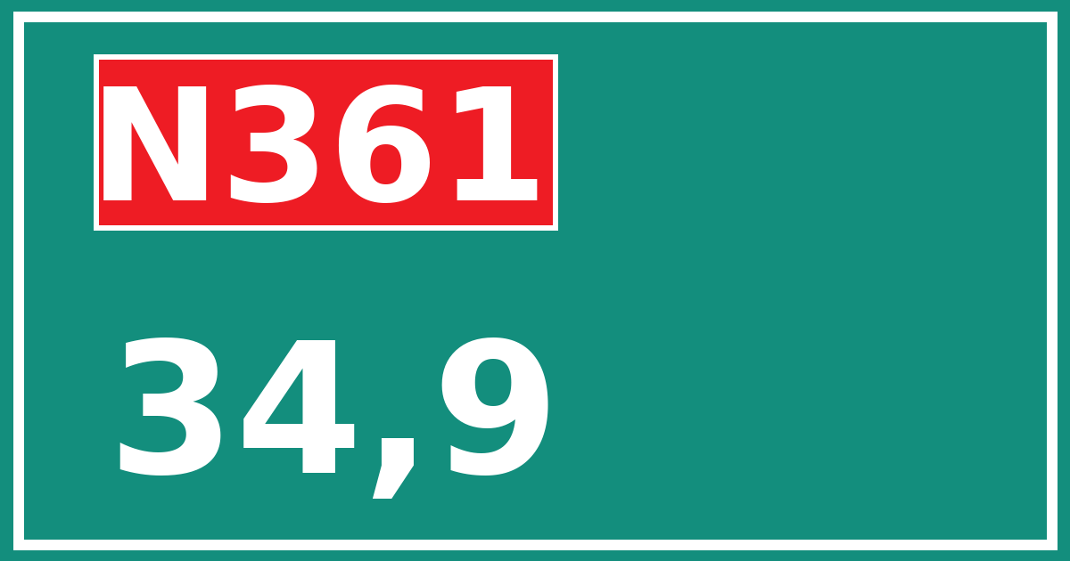 Hectometerbord N361 34,9