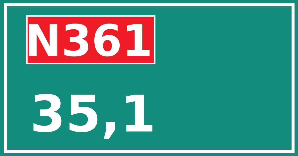 Hectometerbord N361 35,1