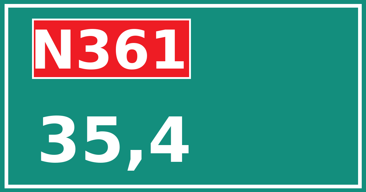 Hectometerbord N361 35,4