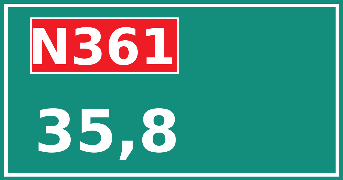 Hectometerbord N361 35,8
