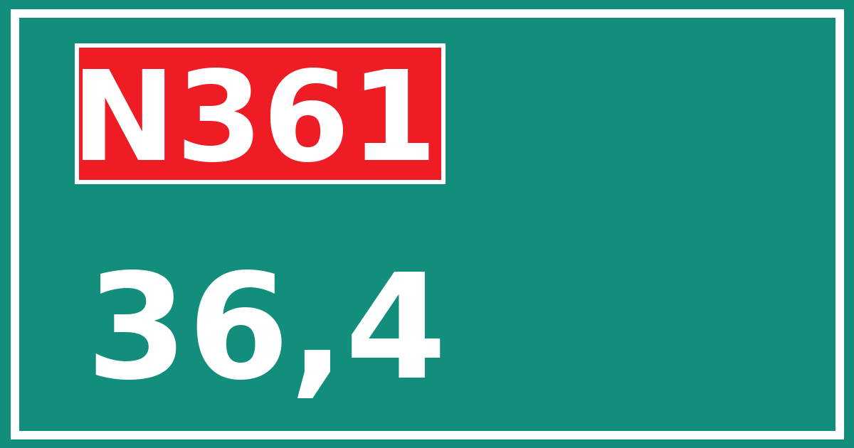 Hectometerbord N361 36,4