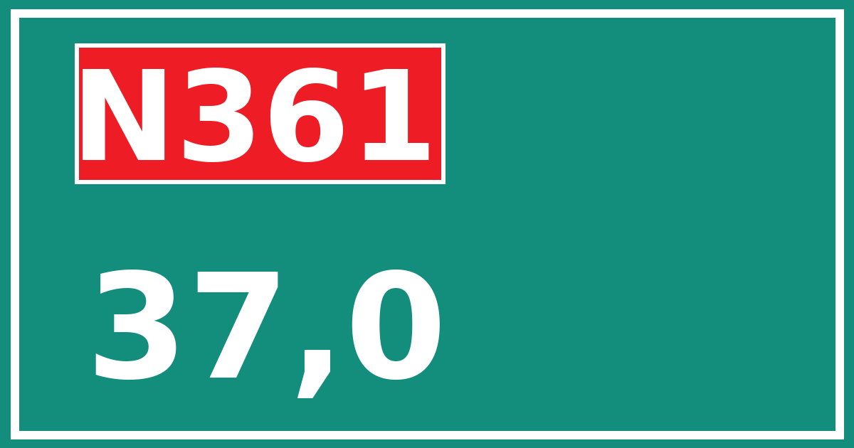 Hectometerbord N361 37,0