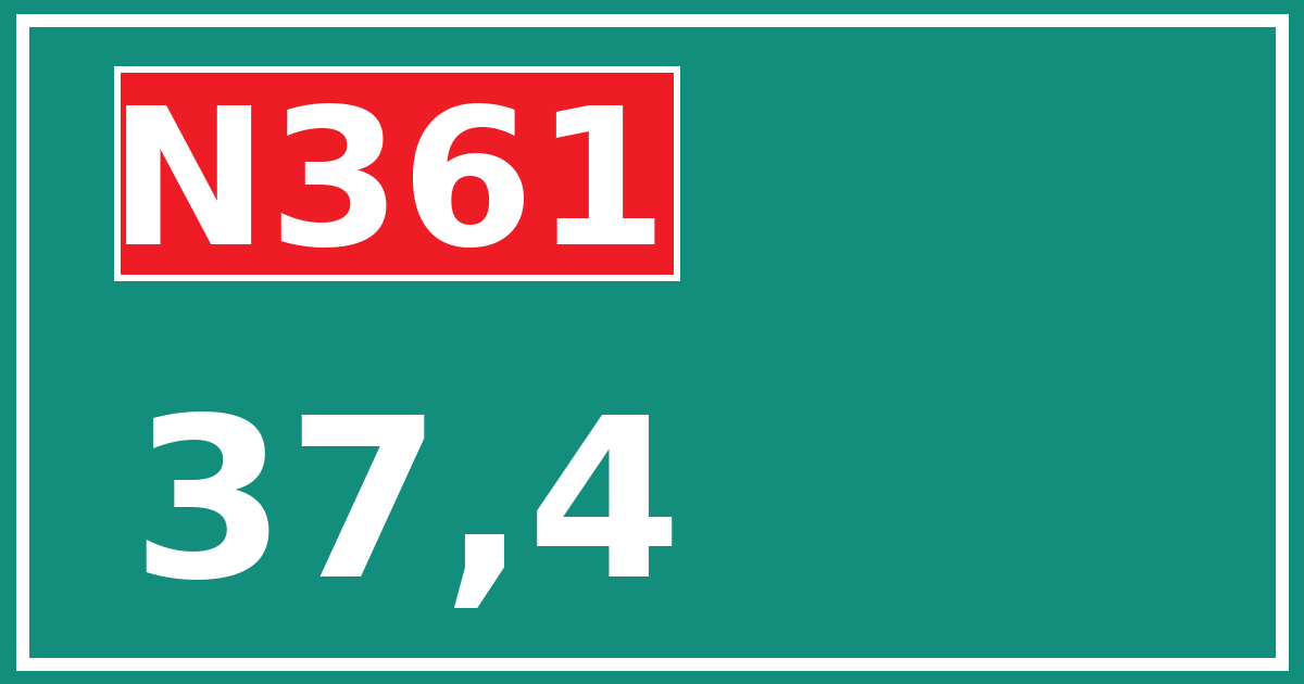 Hectometerbord N361 37,4