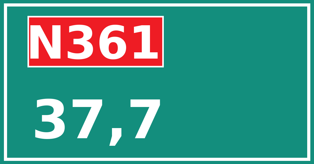 Hectometerbord N361 37,7