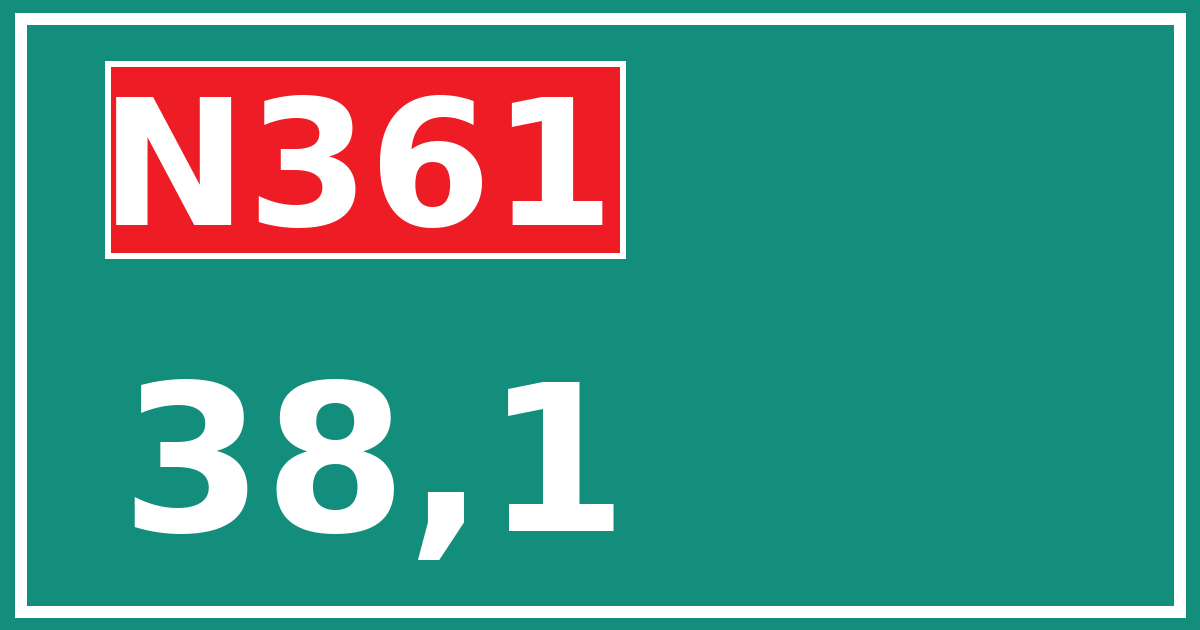 Hectometerbord N361 38,1