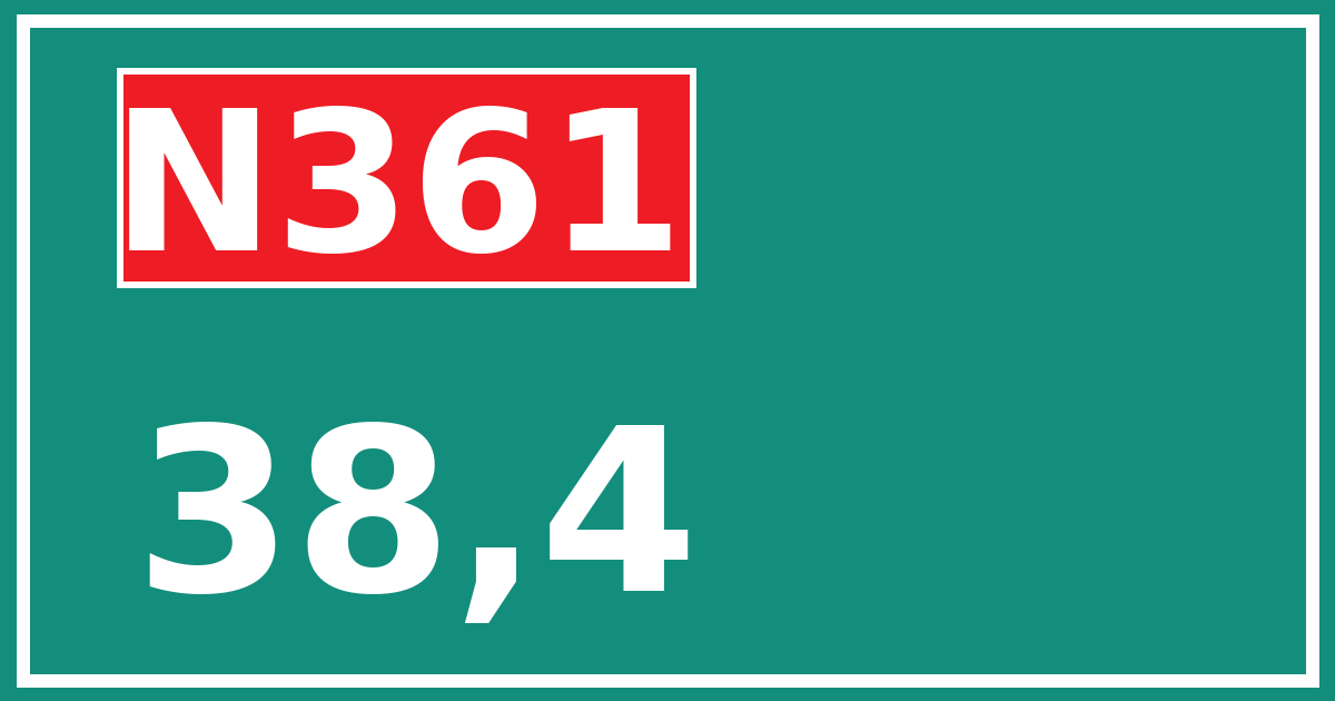 Hectometerbord N361 38,4