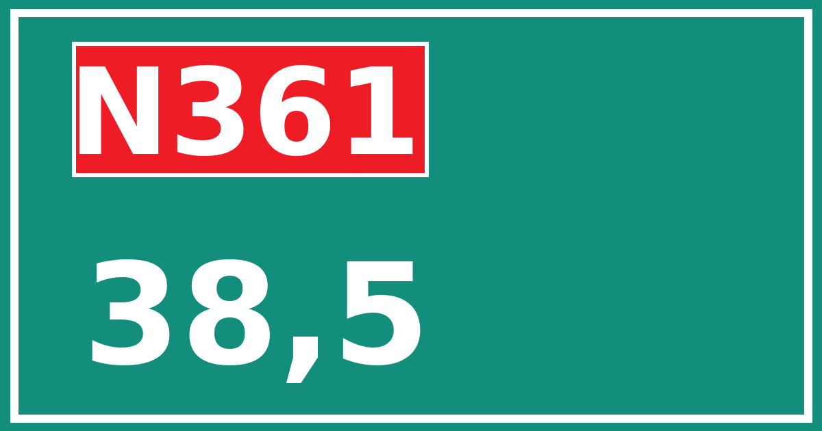 Hectometerbord N361 38,5