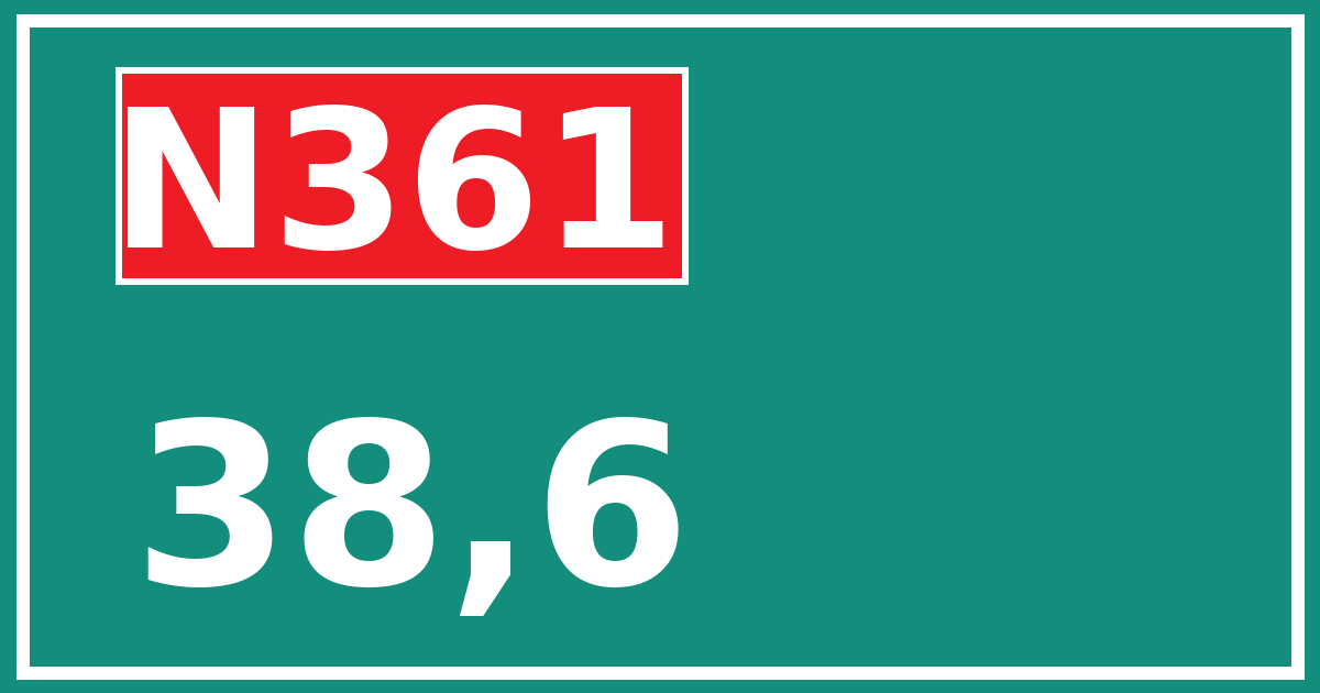 Hectometerbord N361 38,6