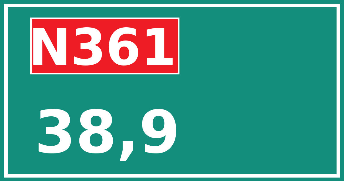 Hectometerbord N361 38,9