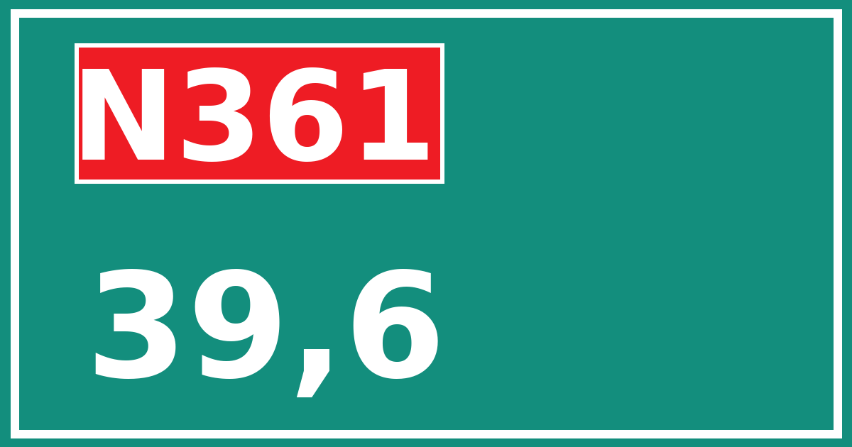 Hectometerbord N361 39,6