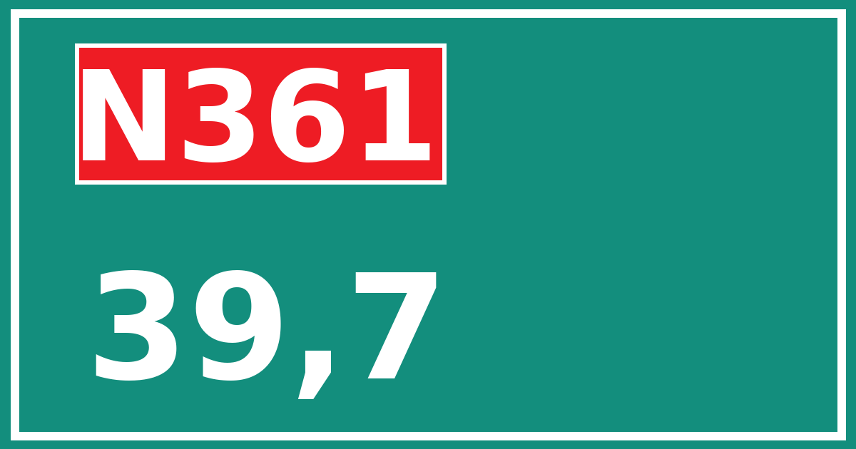 Hectometerbord N361 39,7