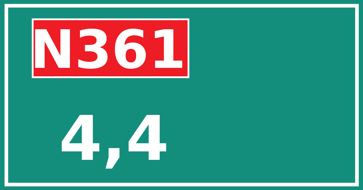 Hectometerbord N361 4,4