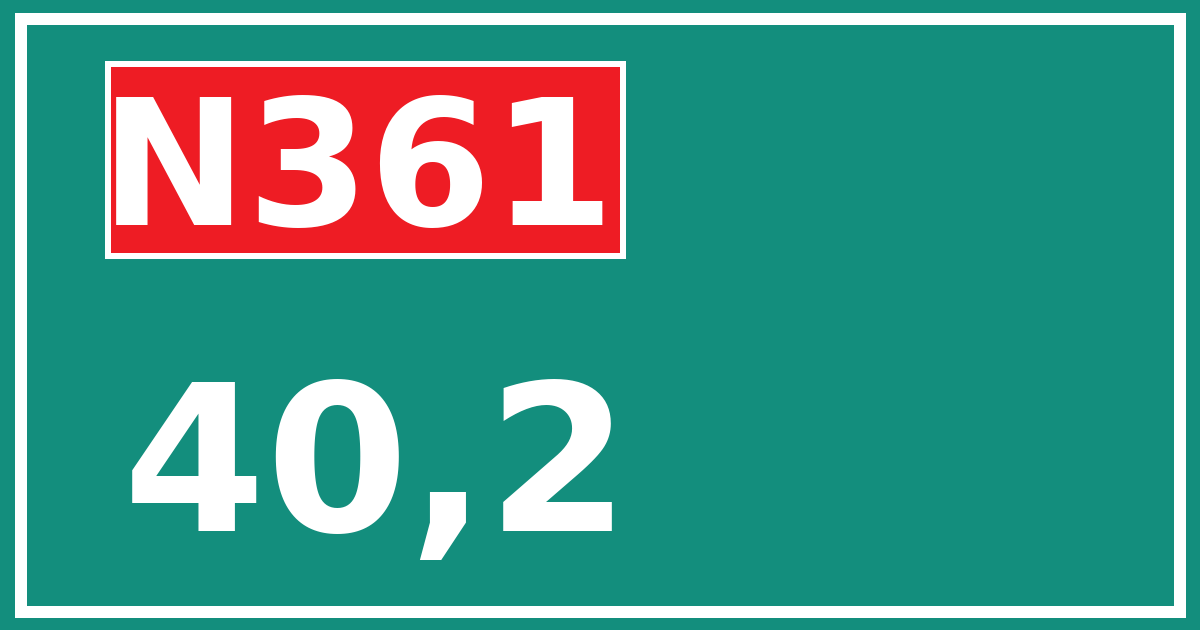 Hectometerbord N361 40,2