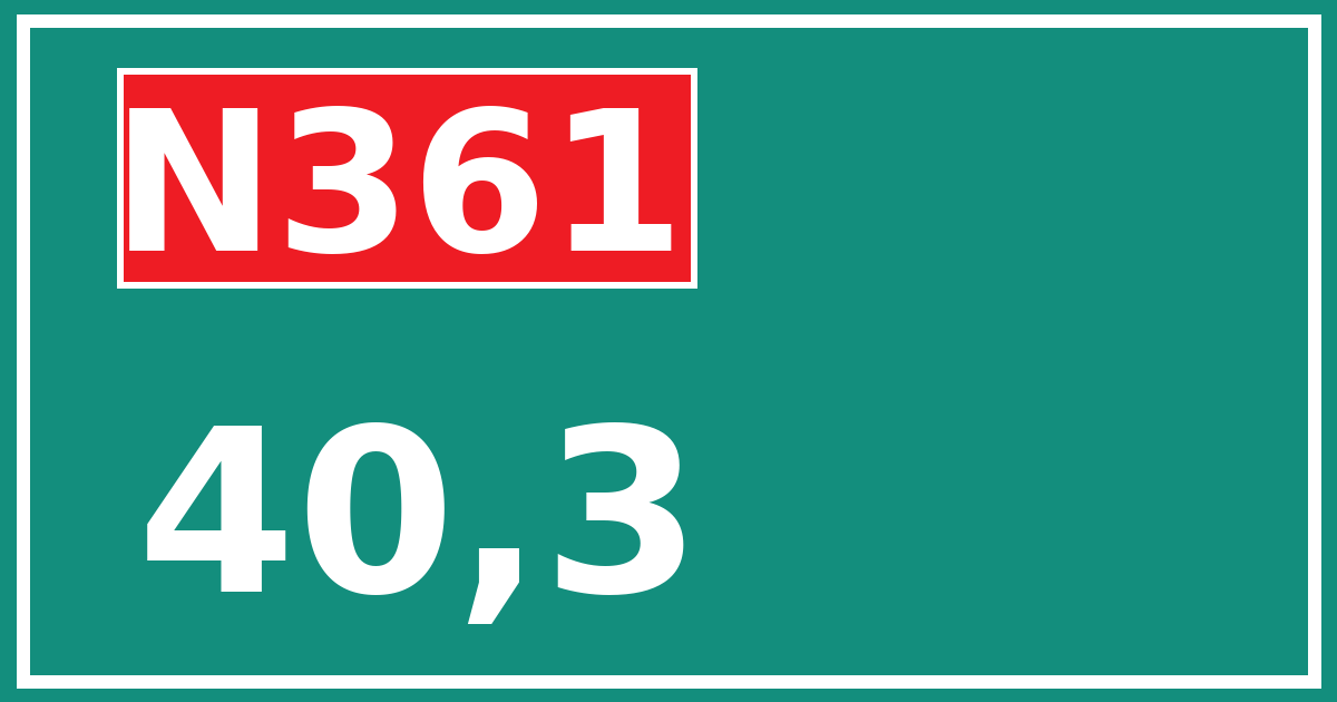 Hectometerbord N361 40,3