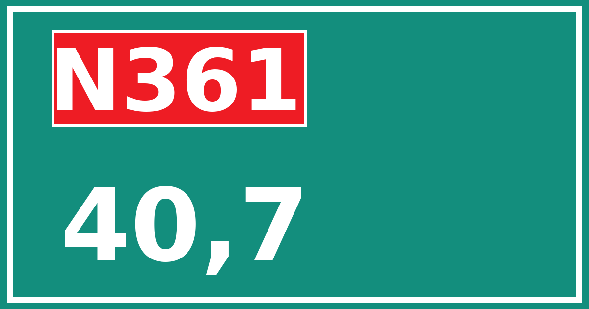 Hectometerbord N361 40,7