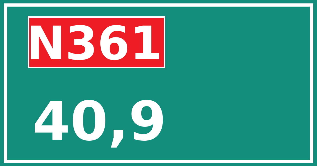 Hectometerbord N361 40,9