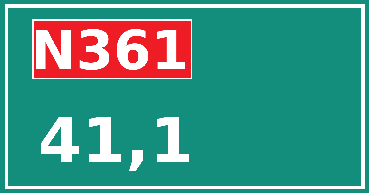Hectometerbord N361 41,1