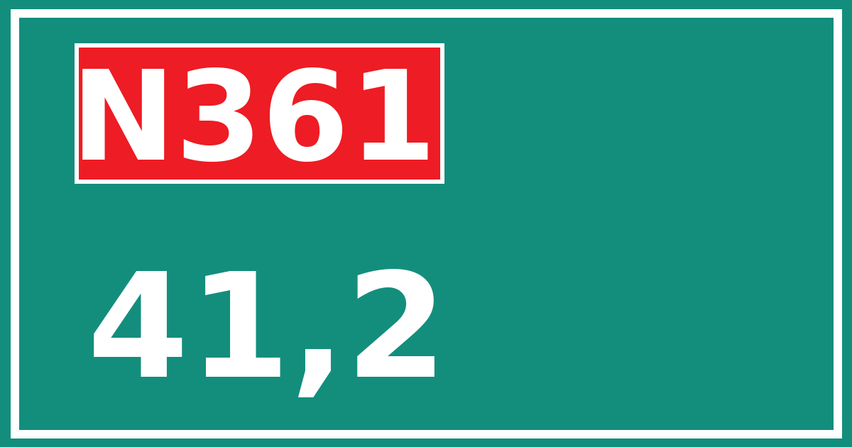Hectometerbord N361 41,2