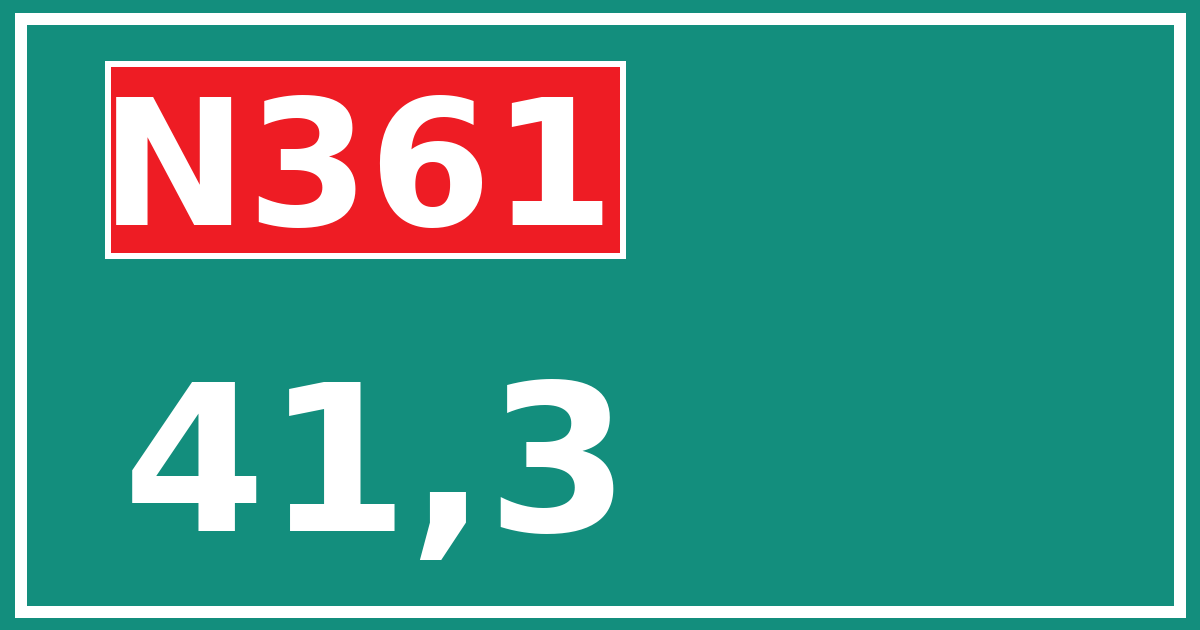 Hectometerbord N361 41,3