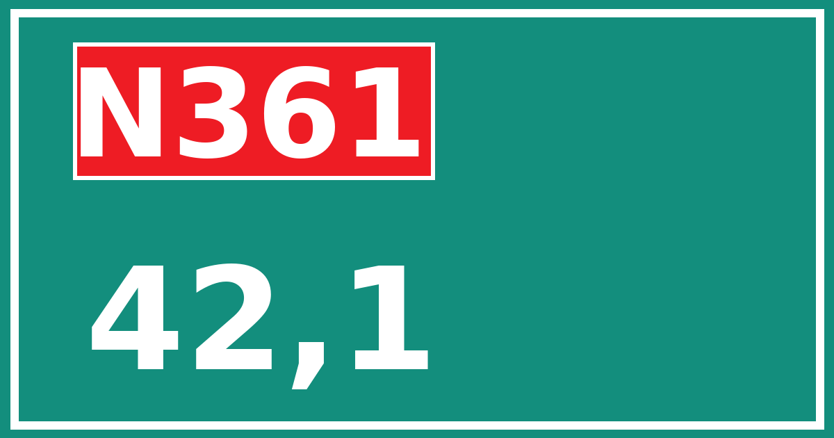 Hectometerbord N361 42,1