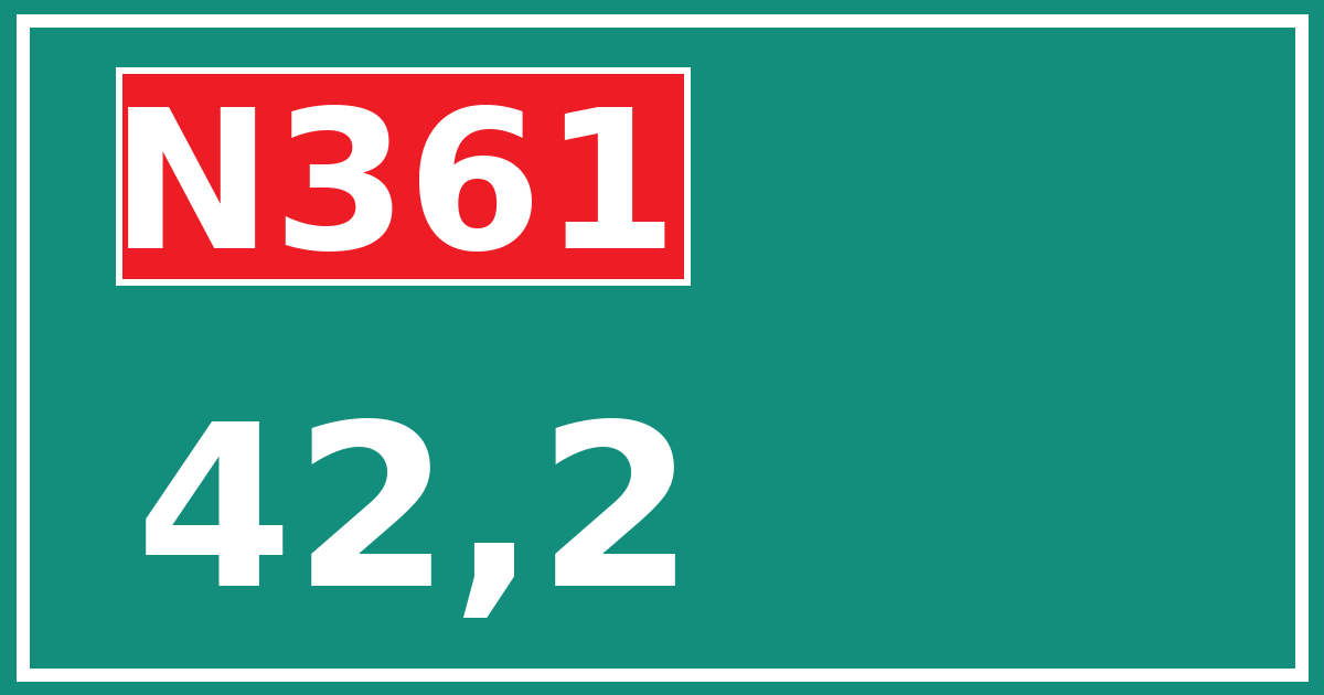 Hectometerbord N361 42,2