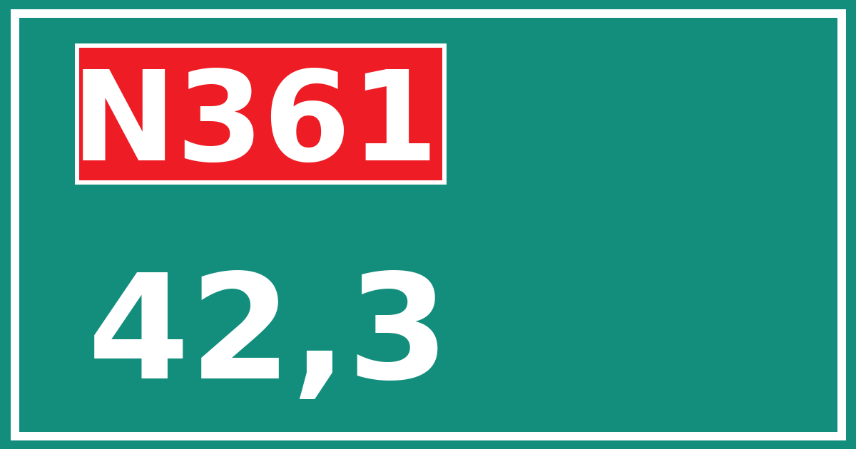 Hectometerbord N361 42,3
