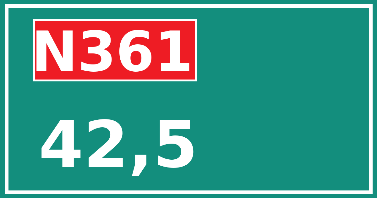 Hectometerbord N361 42,5